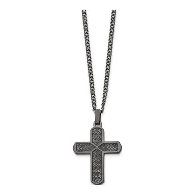 Black Stainless Steel Cross Pendant Necklace – view 5