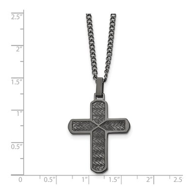 Black Stainless Steel Cross Pendant Necklace – view 7