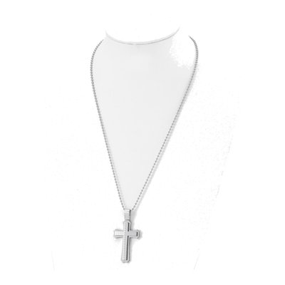 Stainless Steel Swirl Cross Pendant Necklace – view 5