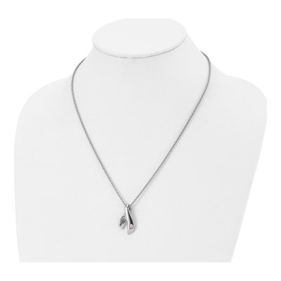 Stainless Steel CZ Awareness Pendant Necklace – view 5