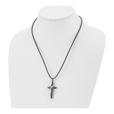 Black Stainless Steel Cross Pendant Necklace – view 5