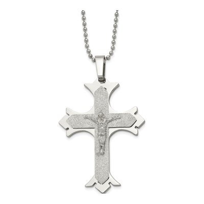 Stainless Steel Crucifix Pendant Necklace