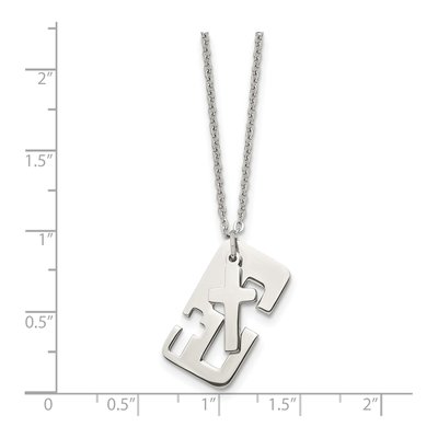Stainless Steel Cross Pendant Necklace – view 7