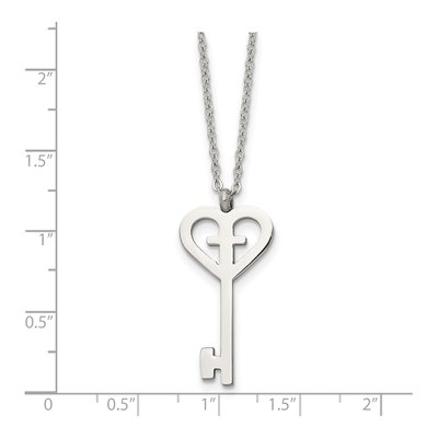 Stainless Steel Key Cross Pendant Necklace – view 6
