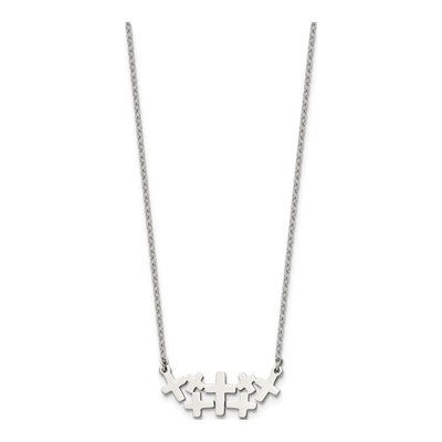 Stainless Steel Multi Cross Pendant Necklace – view 5