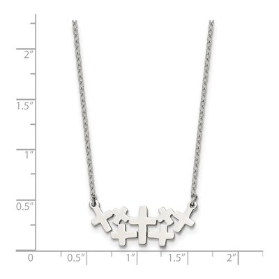 Stainless Steel Multi Cross Pendant Necklace – view 7