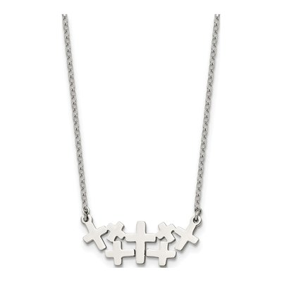 Stainless Steel Multi Cross Pendant Necklace