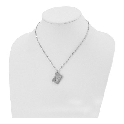 Stainless Steel Lord's Prayer Notebook Pendant Necklace – view 5