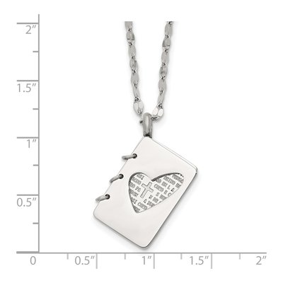 Stainless Steel Lord's Prayer Notebook Pendant Necklace – view 7