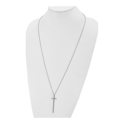 Stainless Steel Long Cross Pendant Necklace – view 5