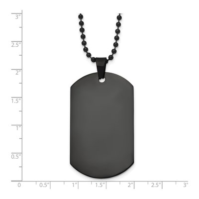 Black Stainless Steel Black Dog Tag Pendant Necklace – view 6