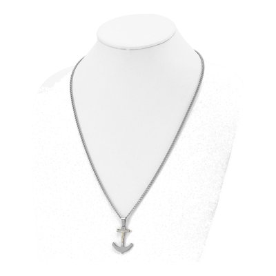 Stainless Steel Crucifix Anchor Pendant Necklace – view 5