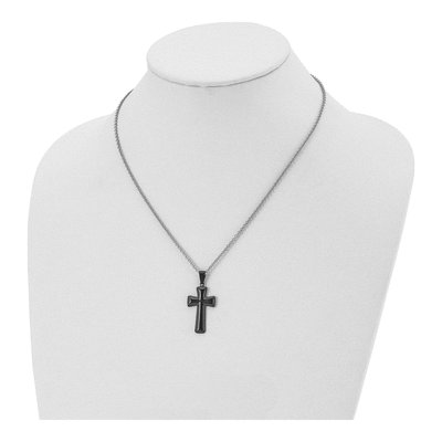Black Stainless Steel Cross Pendant Necklace – view 5