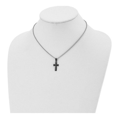 Black Stainless Steel Cross Pendant Necklace – view 5