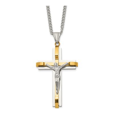 Stainless Steel Crucifix Pendant Necklace