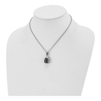 Black Stainless Steel Grenade Pendant Necklace – view 5