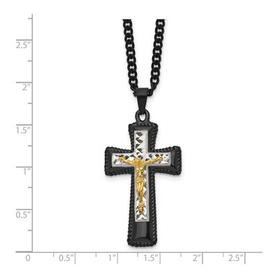 Black Stainless Steel Crucifix Pendant Necklace – view 6