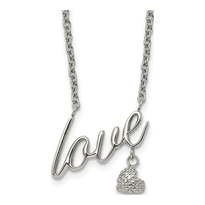 Stainless Steel LOVE Pendant Necklace