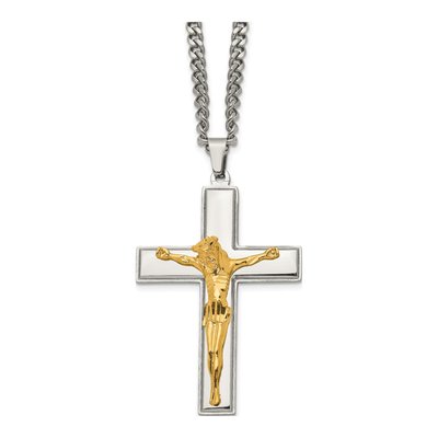 Stainless Steel Crucifix Pendant Necklace