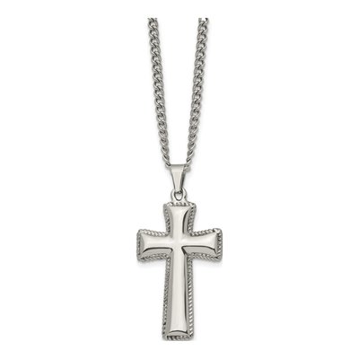Stainless Steel Pillow Cross Pendant Necklace – view 4