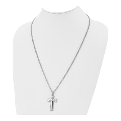 Stainless Steel Pillow Cross Pendant Necklace – view 5