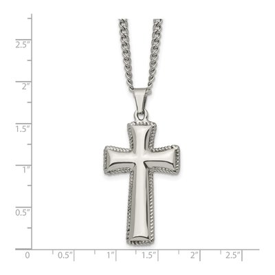 Stainless Steel Pillow Cross Pendant Necklace – view 6