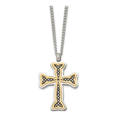 Black Stainless Steel Black Cross Pendant Necklace – view 4