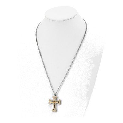 Black Stainless Steel Black Cross Pendant Necklace – view 5