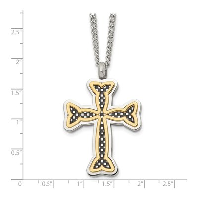 Black Stainless Steel Black Cross Pendant Necklace – view 6