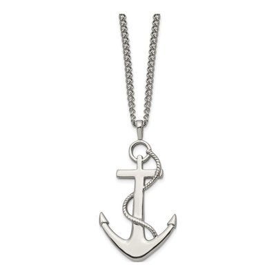 Stainless Steel Anchor Pendant Necklace – view 4
