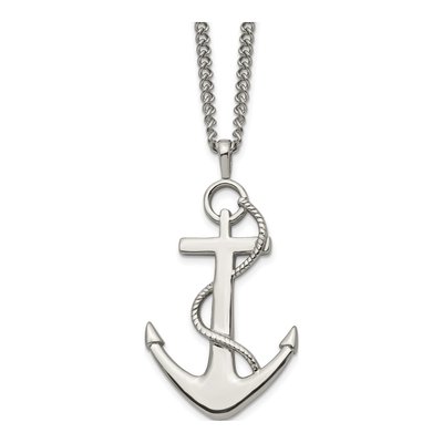Stainless Steel Anchor Pendant Necklace