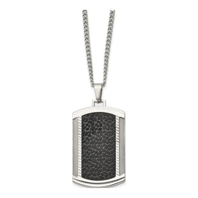 Black Stainless Steel Dog Tag Pendant Necklace – view 4