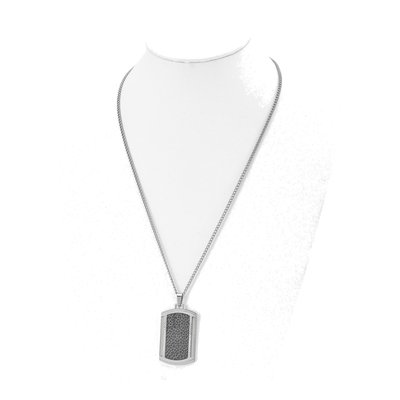 Black Stainless Steel Dog Tag Pendant Necklace – view 5