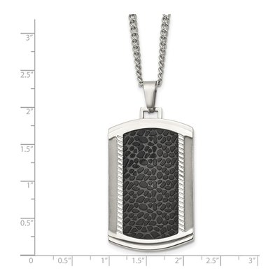 Black Stainless Steel Dog Tag Pendant Necklace – view 6