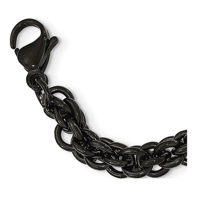 Men's Black Stainless Steel 7.5mm Black Chain – view 5