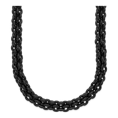 Men's Black Stainless Steel 7.5mm Black Chain