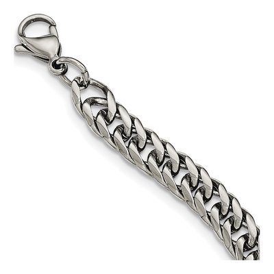 Men's Stainless Steel 7.25mm Double Curb Chain – view 5