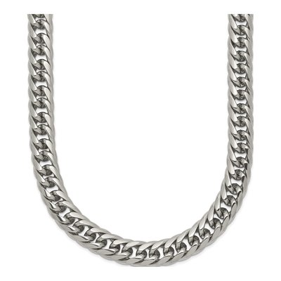 Men's Stainless Steel 7.25mm Double Curb Chain