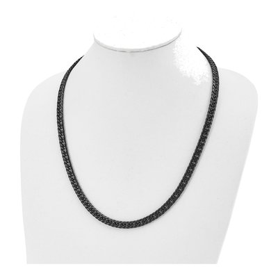 Men's Black Stainless Steel 7mm Double Curb Chain – view 5