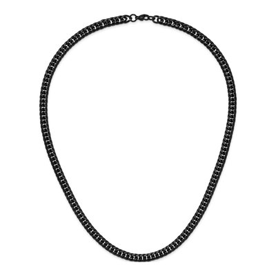 Men's Black Stainless Steel 7mm Double Curb Chain – view 7