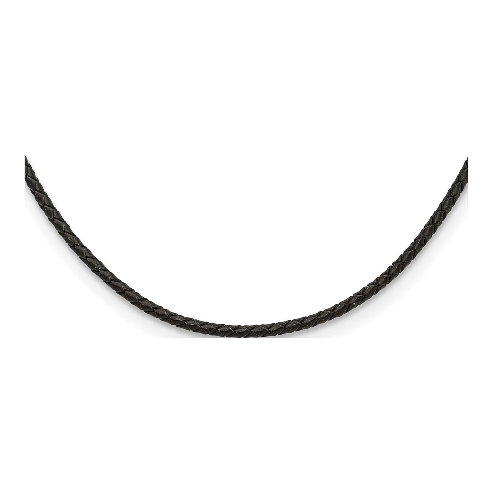 Chisel Men's 20" Leather Cord Necklace, Stainless Steel