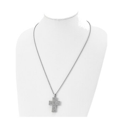 Stainless Steel Crystal Cross Pendant Necklace – view 5