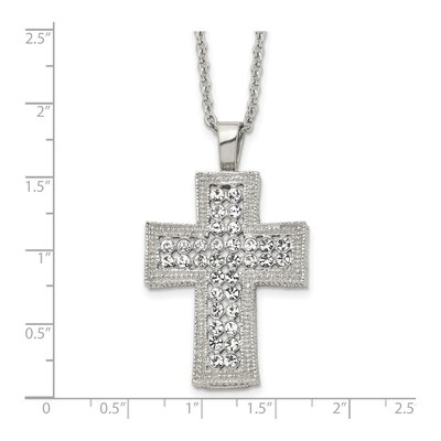 Stainless Steel Crystal Cross Pendant Necklace – view 6