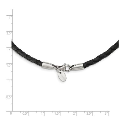 Stainless Steel Leather Weave Necklace – view 4