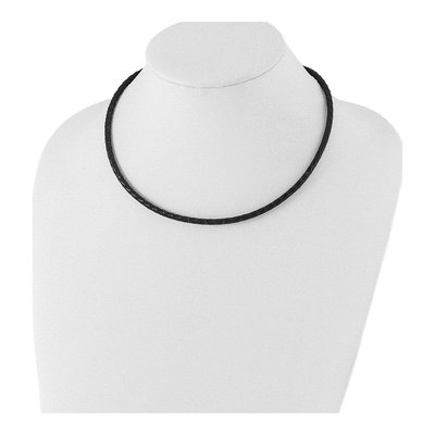 Stainless Steel Leather Weave Necklace – view 5
