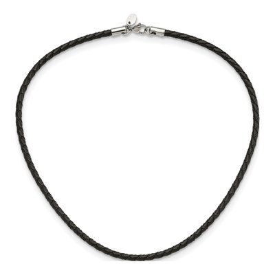 Stainless Steel Leather Weave Necklace – view 6