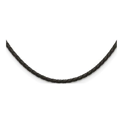 Stainless Steel Leather Weave Necklace