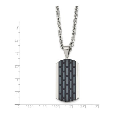 Black Stainless Steel Dog Tag Pendant Necklace – view 4