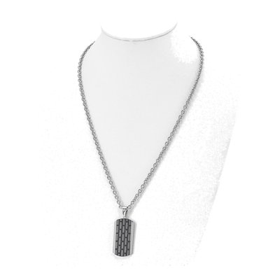 Black Stainless Steel Dog Tag Pendant Necklace – view 5