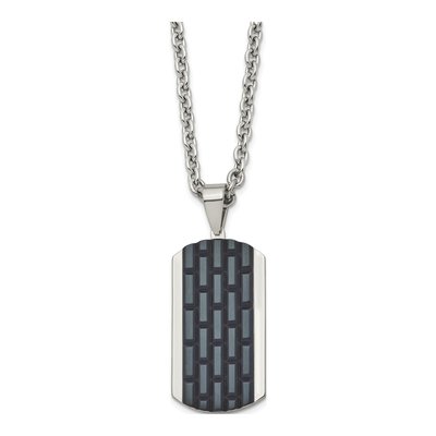 Black Stainless Steel Dog Tag Pendant Necklace